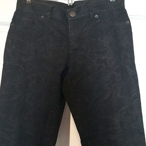 INC Black & Silver Snake Print Pants - Size 4P